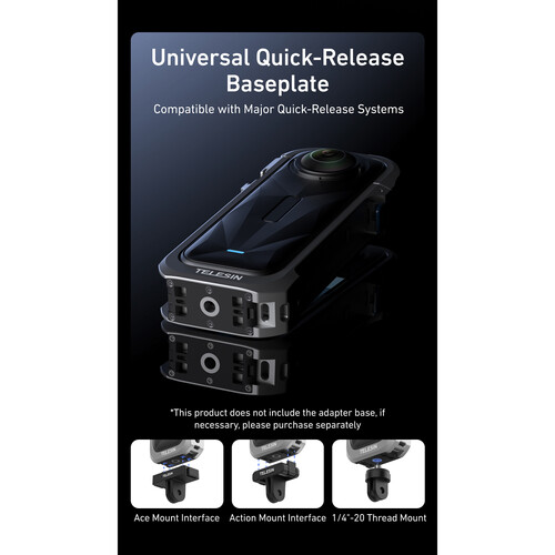 TELESIN Utility Frame Metal Cage for Insta360 X5 S6-FMS-19-TIS