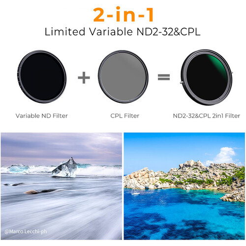 K&F Concept Nano-X Series Variable ND & CPL 2-in-1 Filter 77mm, 1 to 5-Stop (KF01.1087V1) K&F Concept Nano-X Series Variable ND & CPL 2-in-1 Filter 77mm, 1 to 5-Stop (KF01.1087V1)