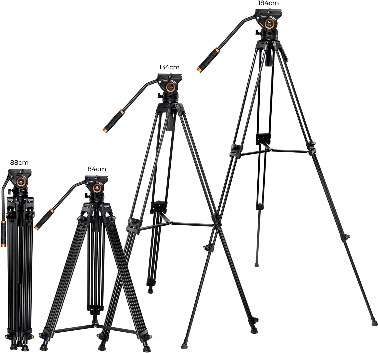 K&F Concept 72″ Heavy Duty Video Tripod Fluid Head Aluminum (KF09.121)