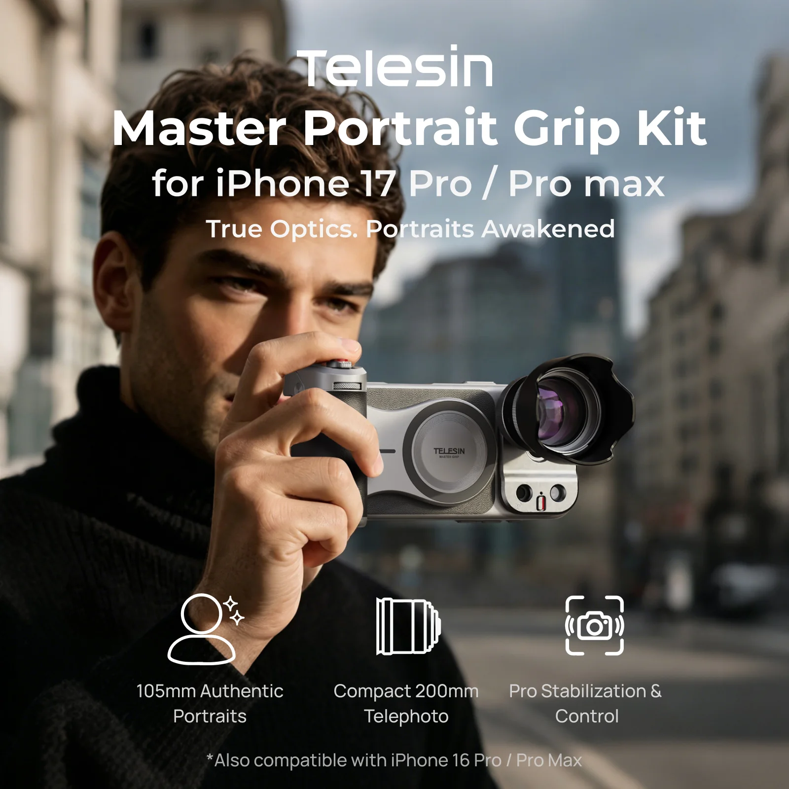 Telesin Master Portrait Grip Kit for iPhone 17 Pro Max + Master Lens