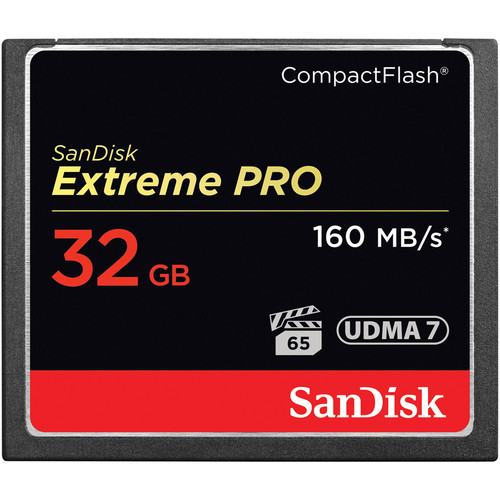 SanDisk 32GB 160MB/s Extreme Pro CompactFlash Memory Card