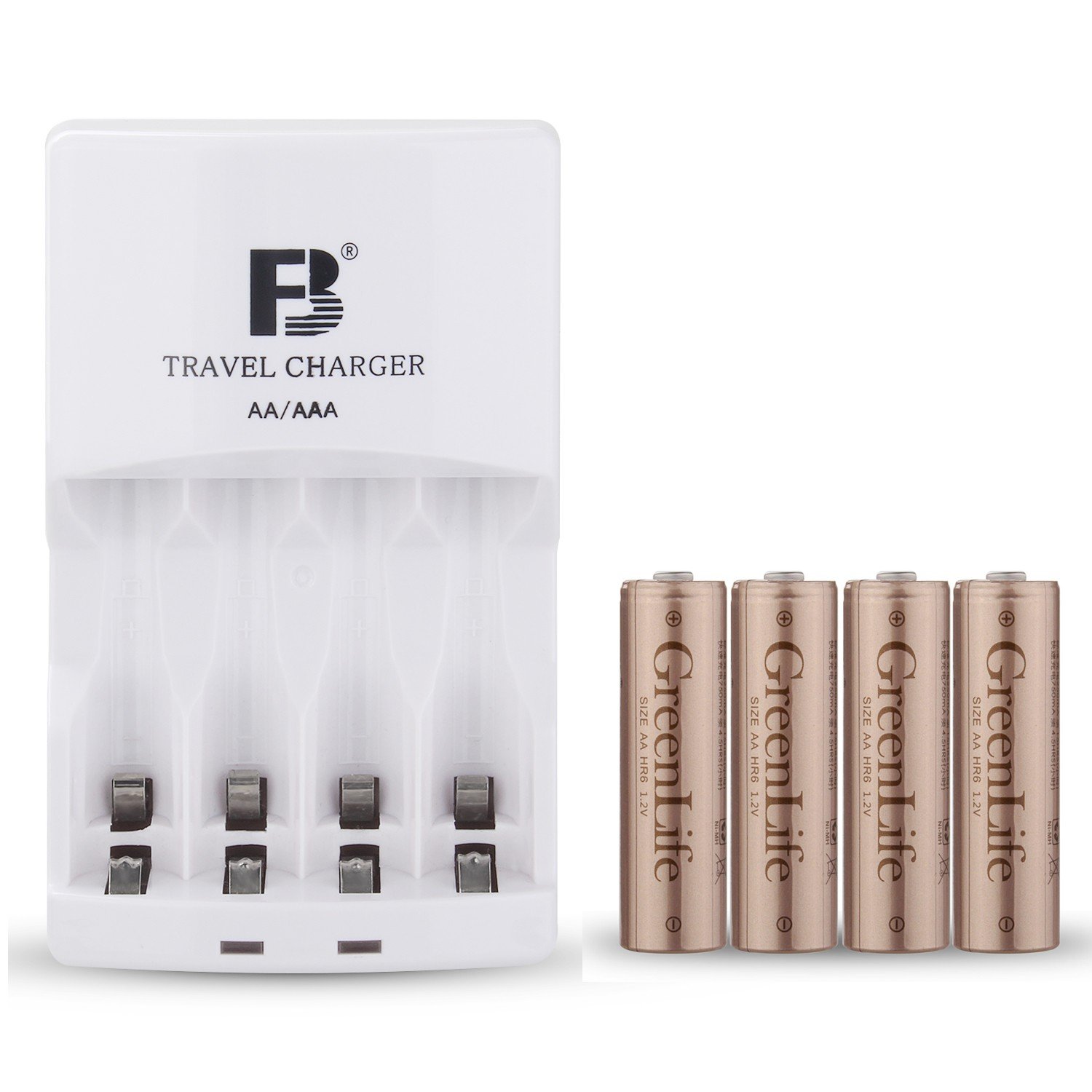 FB-12 AA Ni-MH Battery Set 4 Pcs 2500mAh with Battery Charger