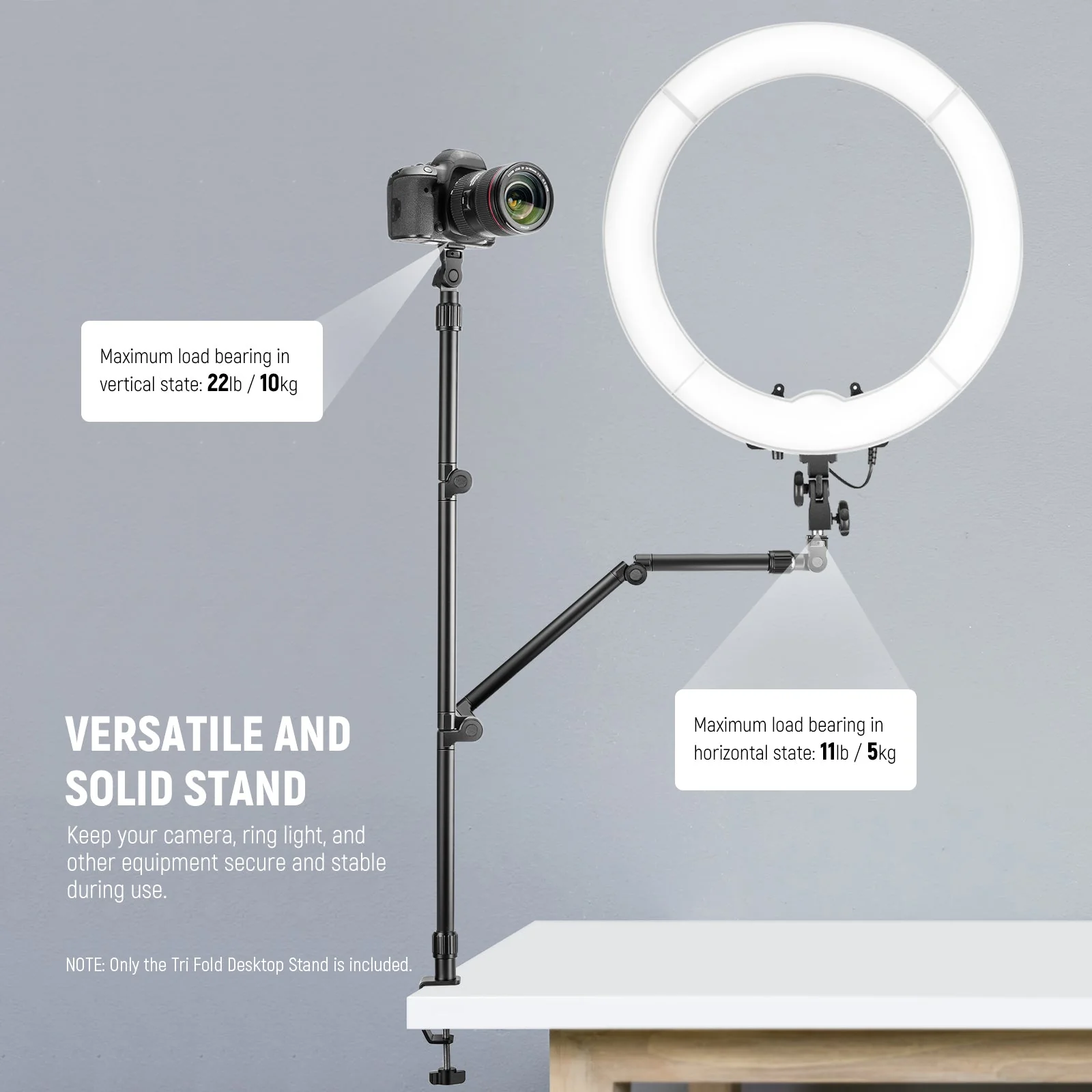 NEEWER ST3 Flexible Overhead Camera Mount Desk Stand