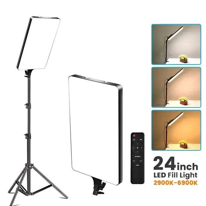 PLOKAMA Professional Ring Light for Broadcasting and Photography with 3-Color Adjustable Lighting - 75W - Remote Control - Model LIVE-P24