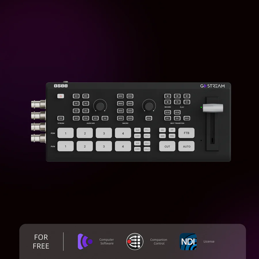 OSEE GoStream Duet Live Stream Video Mixer Switcher with SD Record and NDI HX Supported OSEE GoStream Duet Live Stream Video Mixer Switcher with SD Record and NDI HX Supported