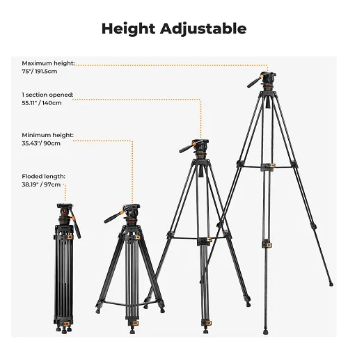 K&F Concept Professional Video Tripod with Fluid Head VA3+BV20 (KF09.148V1) K&F Concept Professional Video Tripod with Fluid Head VA3+BV20 (KF09.148V1)