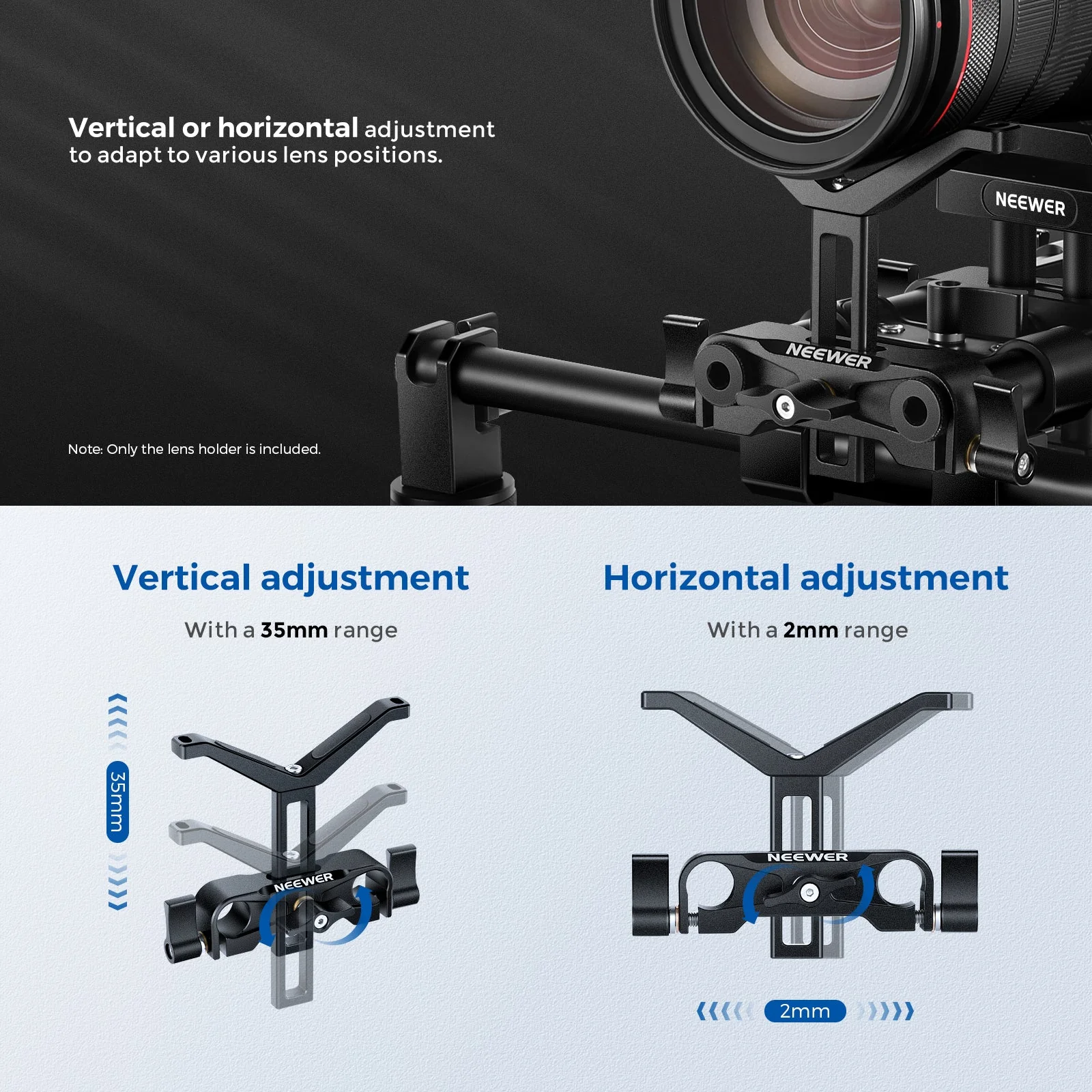 NEEWER LSB35/LSB53 Y-Shaped Long Lens Support Bracket