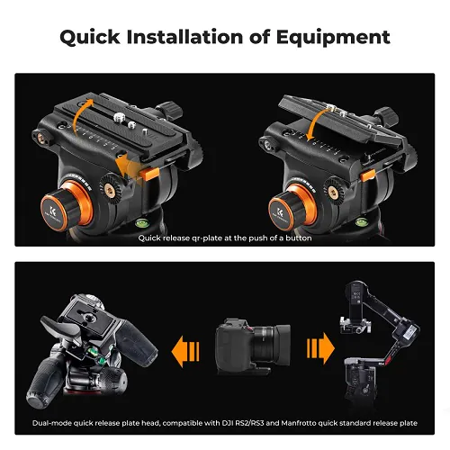 K&F Concept Professional Video Tripod with Fluid Head VA3+BV20 (KF09.148V1) K&F Concept Professional Video Tripod with Fluid Head VA3+BV20 (KF09.148V1)
