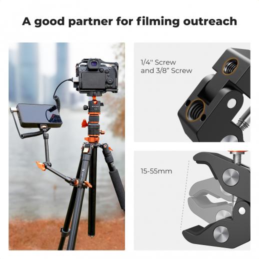 K&F Concept 11″ Magic Arm with Super Clamp, Articulating Friction Arm Kit with 1/4″ & 3/8″ Screw & Cold Shoe Mount (KF31.132) K&F Concept 11″ Magic Arm with Super Clamp, Articulating Friction Arm Kit with 1/4″ & 3/8″ Screw & Cold Shoe Mount (KF31.132)