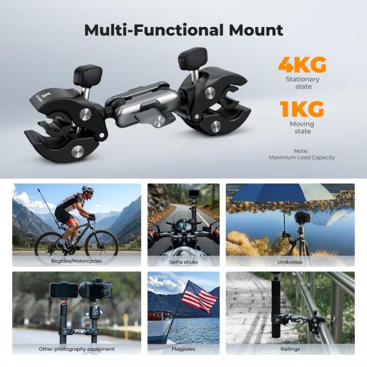 K&F Concept Dual Super Clamp 360° Ball Head Handlebar Mount (KF31.204S2) K&F Concept Dual Super Clamp 360° Ball Head Handlebar Mount (KF31.204S2)