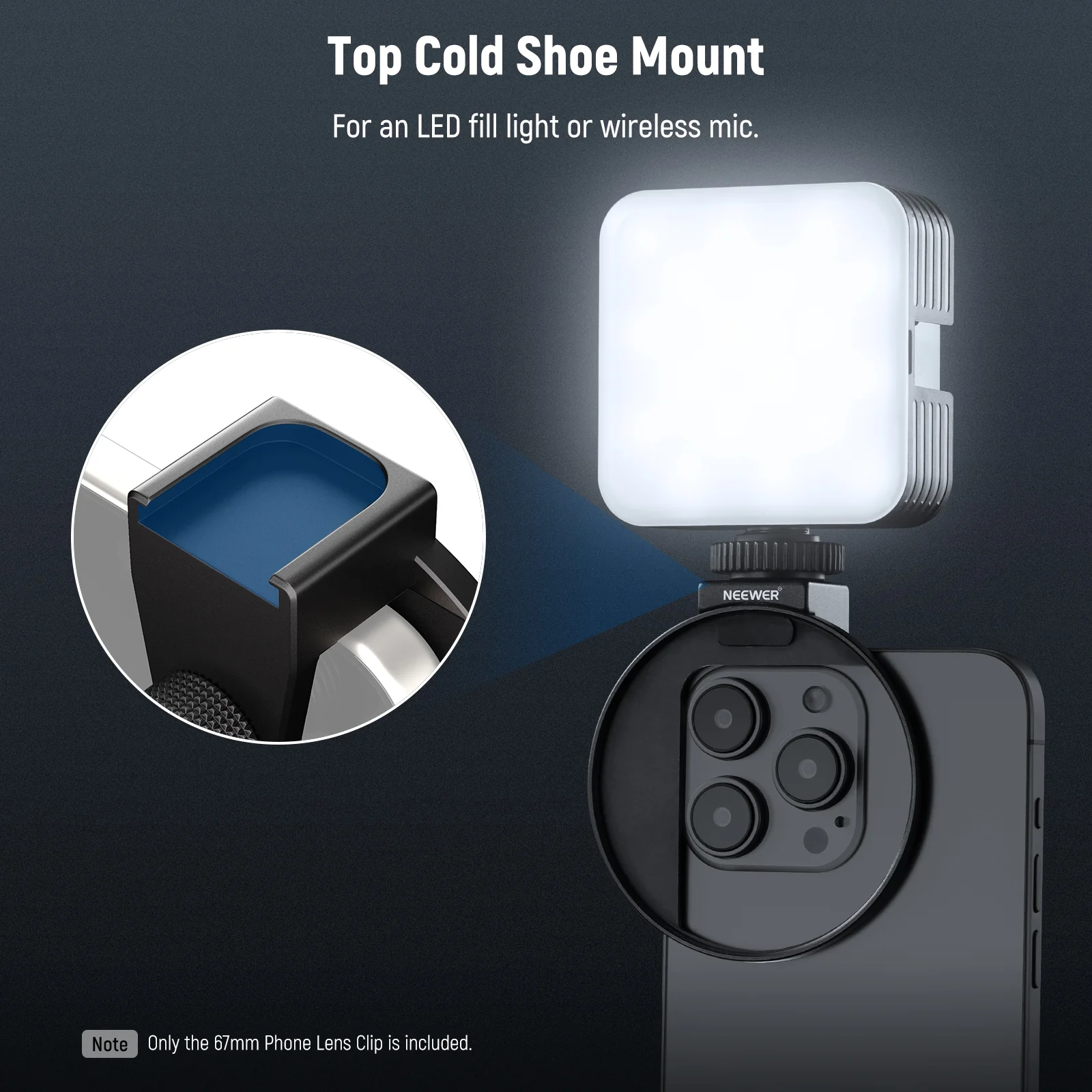 NEEWER LA006 Upgraded 67mm Phone Filter Mount