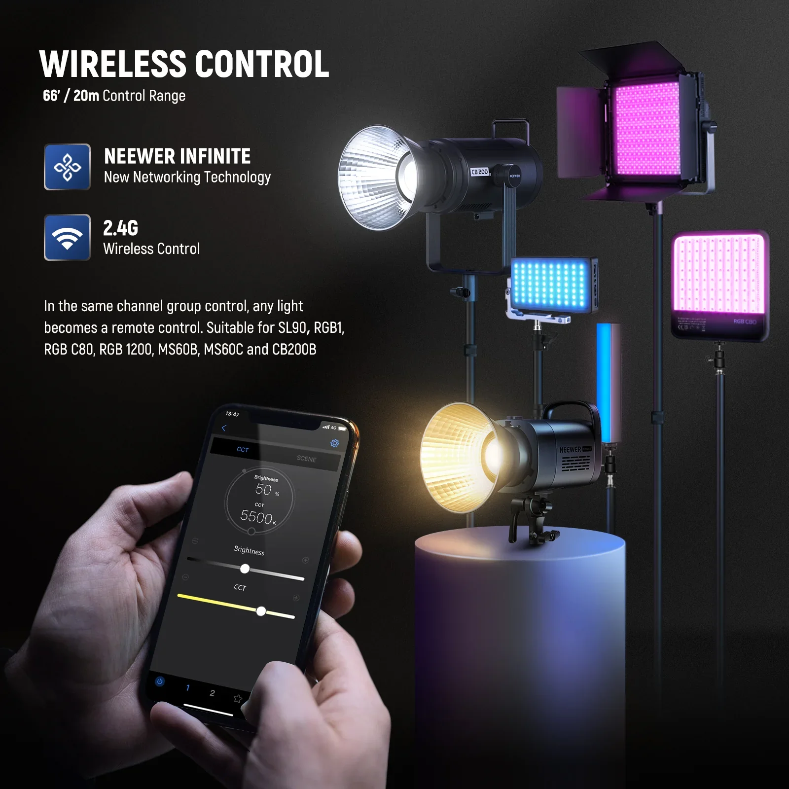 NEEWER CB60B 70W Bi-Color LED Video Light