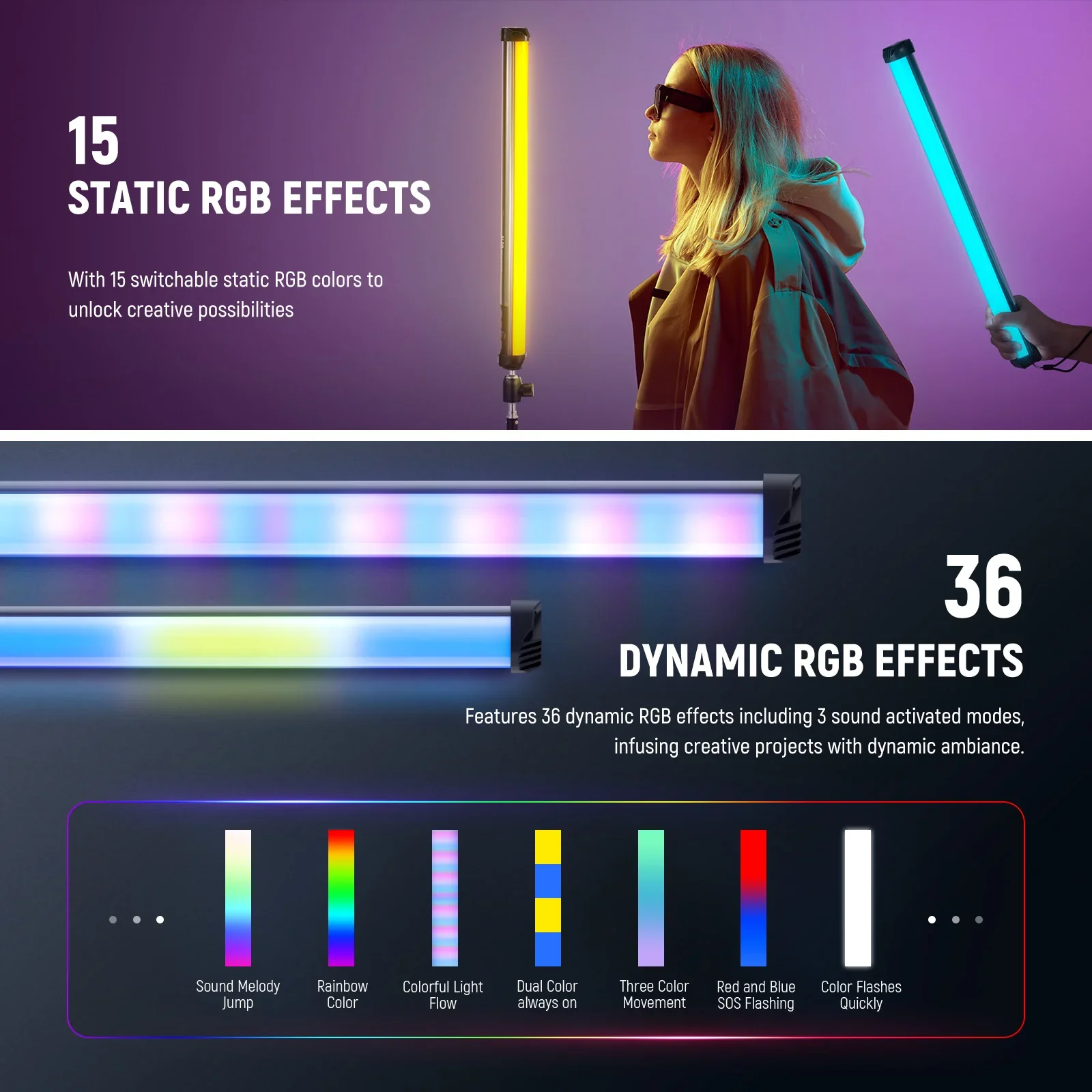 NEEWER BASICS SL50 21" Magnetic Handheld RGB Light Wand