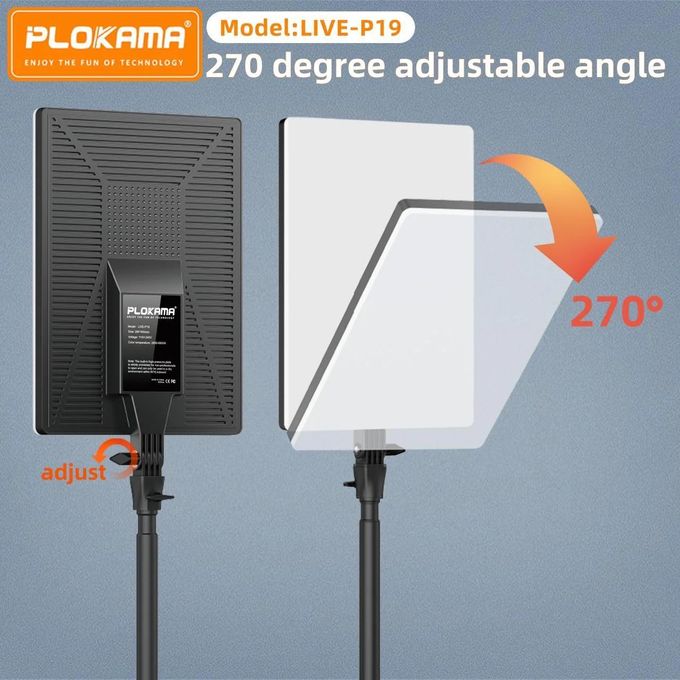 Live-P19 PLOKAMA Professional Photography LED Light with 3 Colors (White, Warm, Cold), 700 Lamp Beads with Remote Control for Photo Sessions and Content Making (Facebook - TikTok - YouTube)