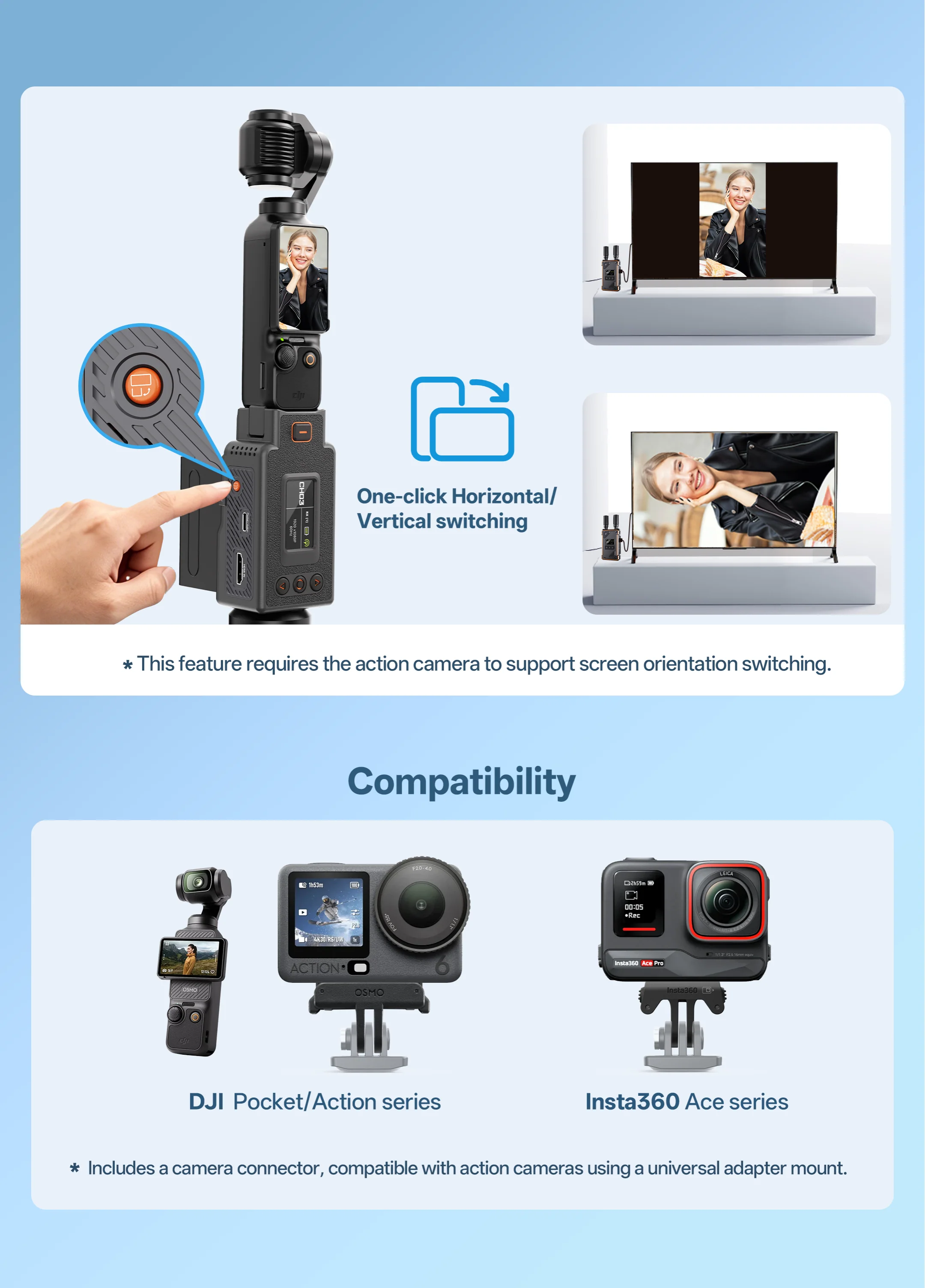 VRRIIS WL087PRO II Wireless Video Transmitter – Compatible with DJI Osmo Pocket/Action & Insta360