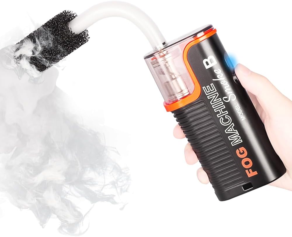 LENSGO Smoke Machine, Fog Machine with Remote Control Portable Hand-held Forgger for Photography, Outdoor Events, Parties, Stage Effects, Halloween, Disinfection or Weddings