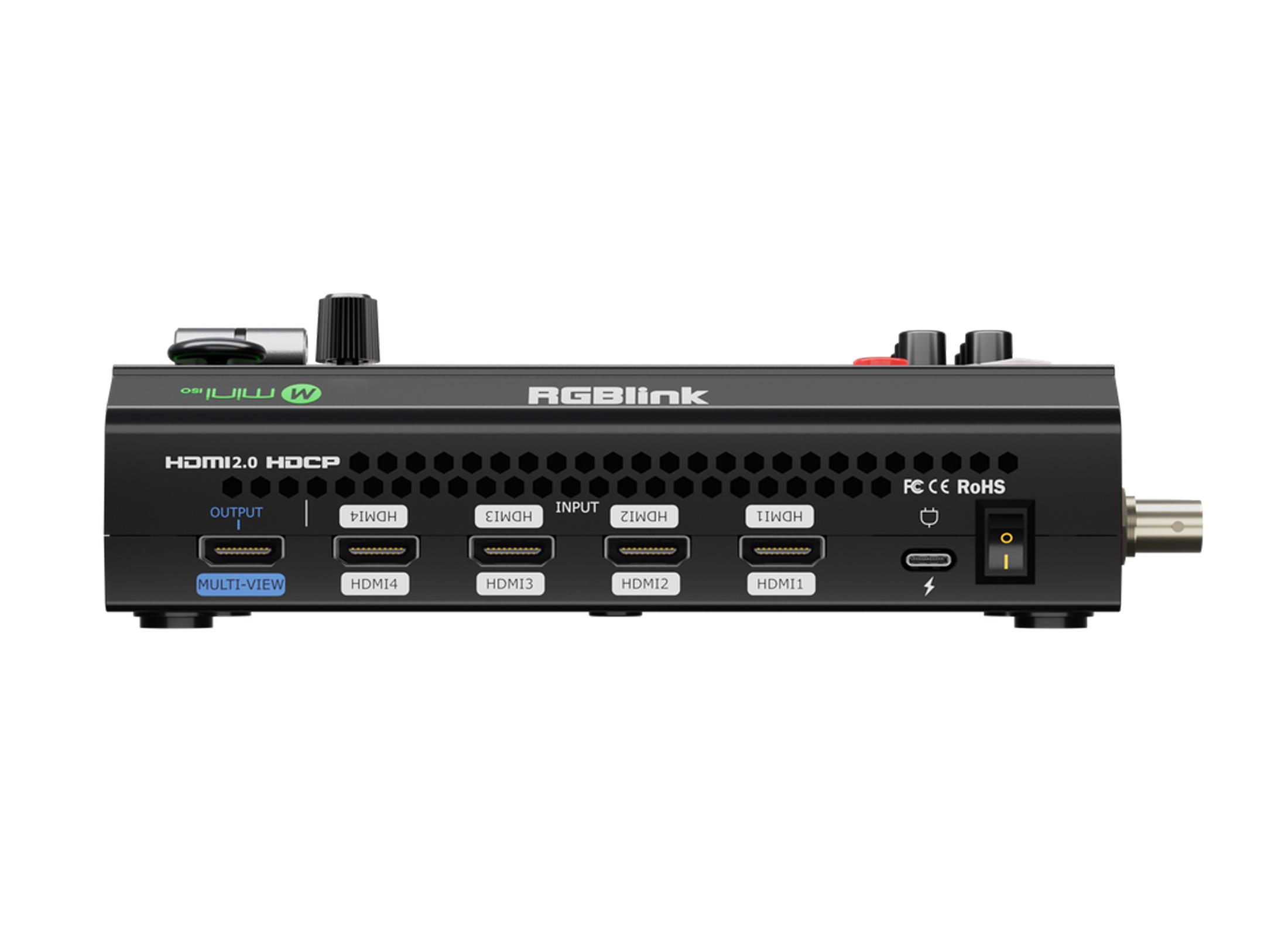 RGBLink Mini ISO Video Mixer, 10-Channel, IN: 4x HDMI, OUT: 2x HDMI / 2x USB-A / RJ45