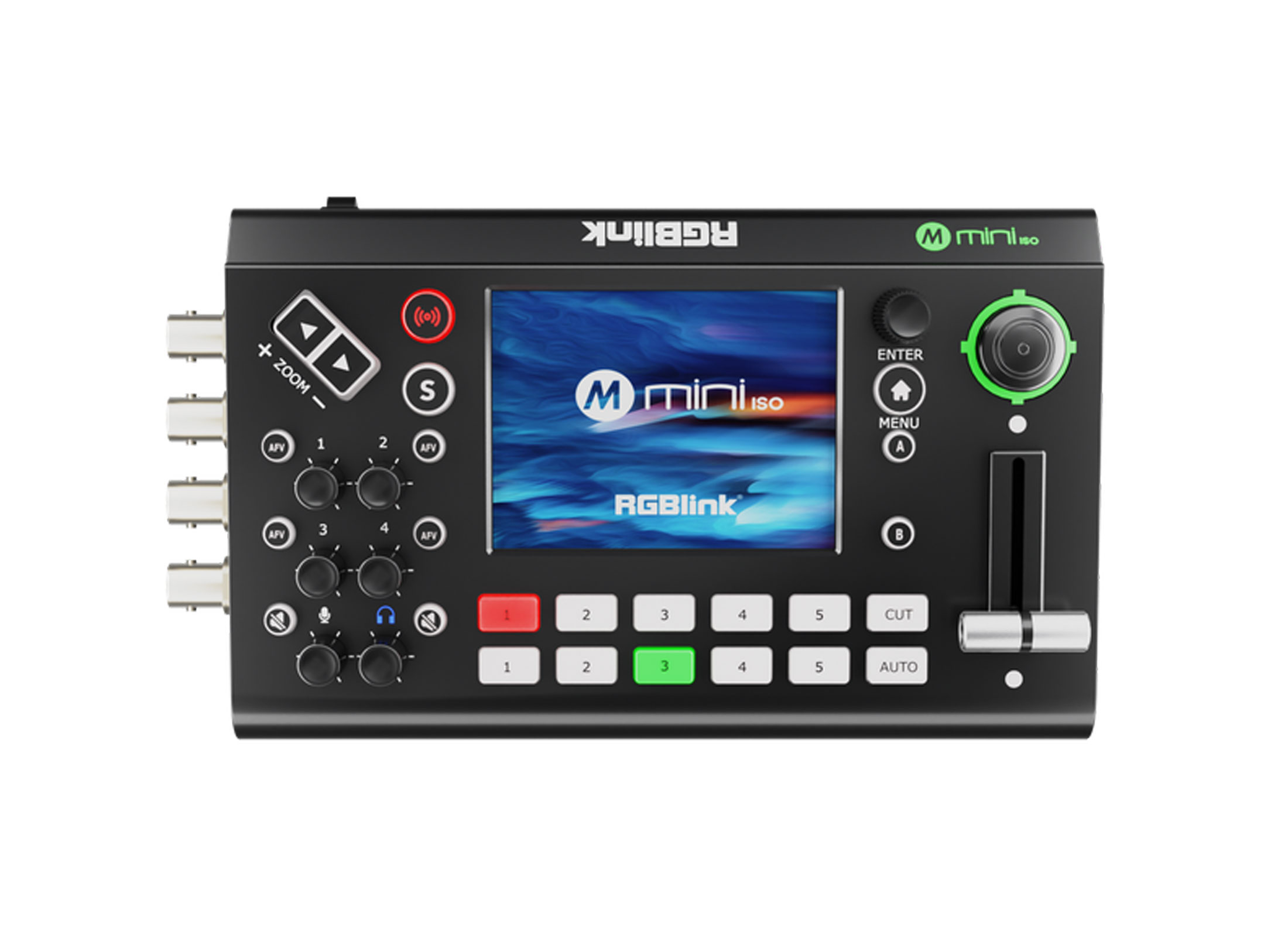 RGBLink Mini ISO Video Mixer, 10-Channel, IN: 4x HDMI, OUT: 2x HDMI / 2x USB-A / RJ45