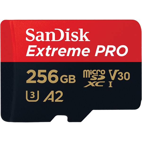 SanDisk Extreme Pro 256 GB microSDXC Memory Card + SD Adapter with A2 App Performanc