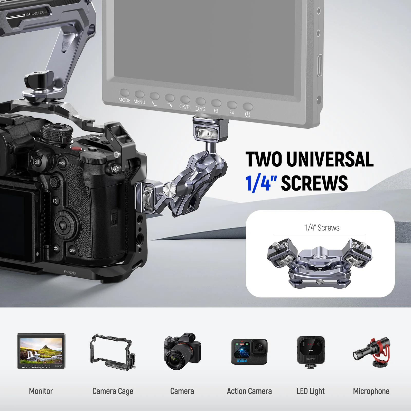 NEEWER UA070 Lightweight Magic Arm with 1/4" Screws