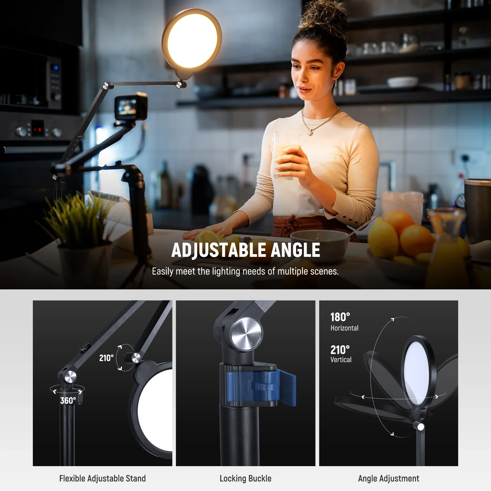 NEEWER BASICS R18 18W 7" Round Fill Light With Desktop Stand
