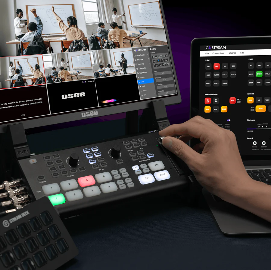 OSEE GoStream Duet Live Stream Video Mixer Switcher with SD Record and NDI HX Supported OSEE GoStream Duet Live Stream Video Mixer Switcher with SD Record and NDI HX Supported