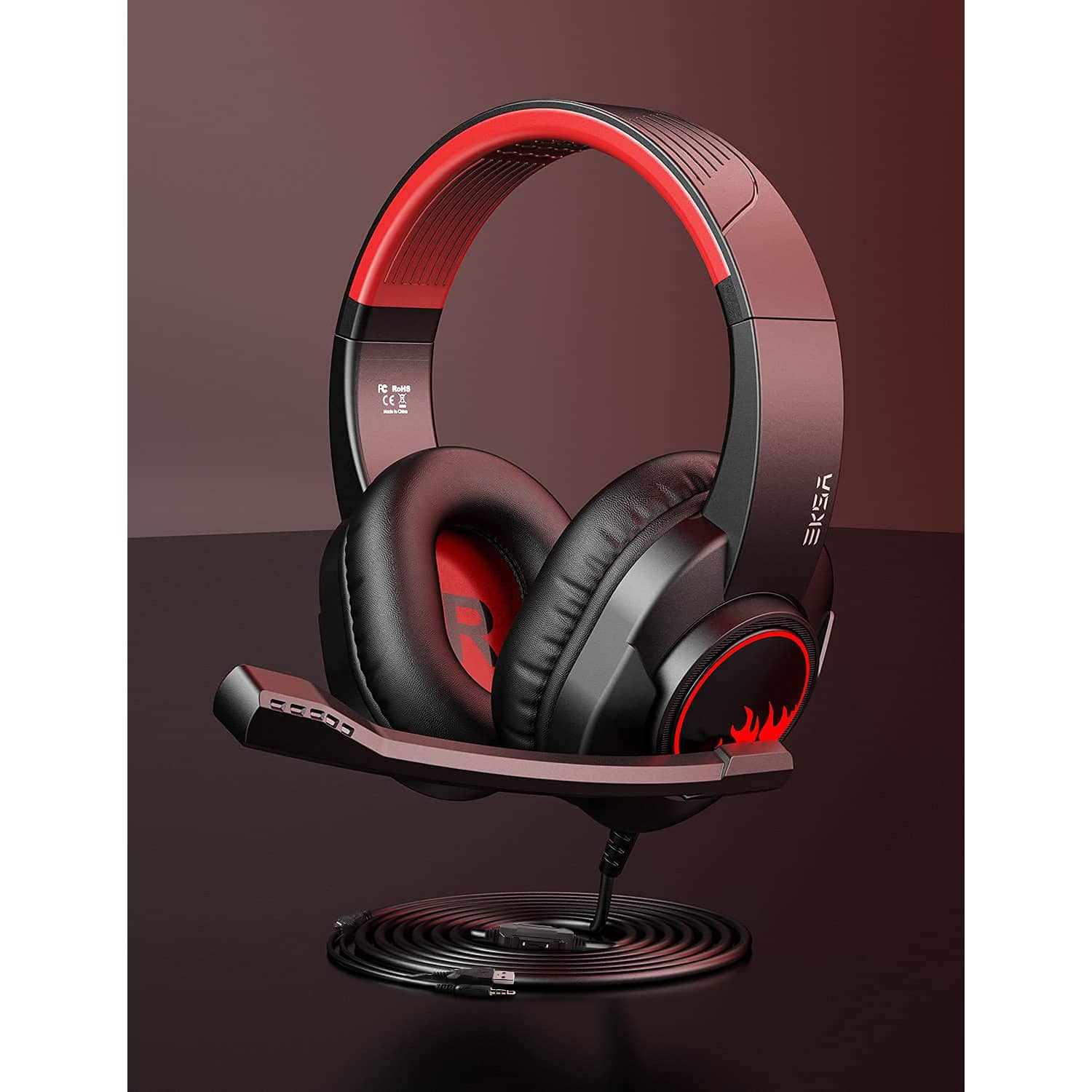EKSA T8 Gaming Headset – Stereo Surround Sound (RED)