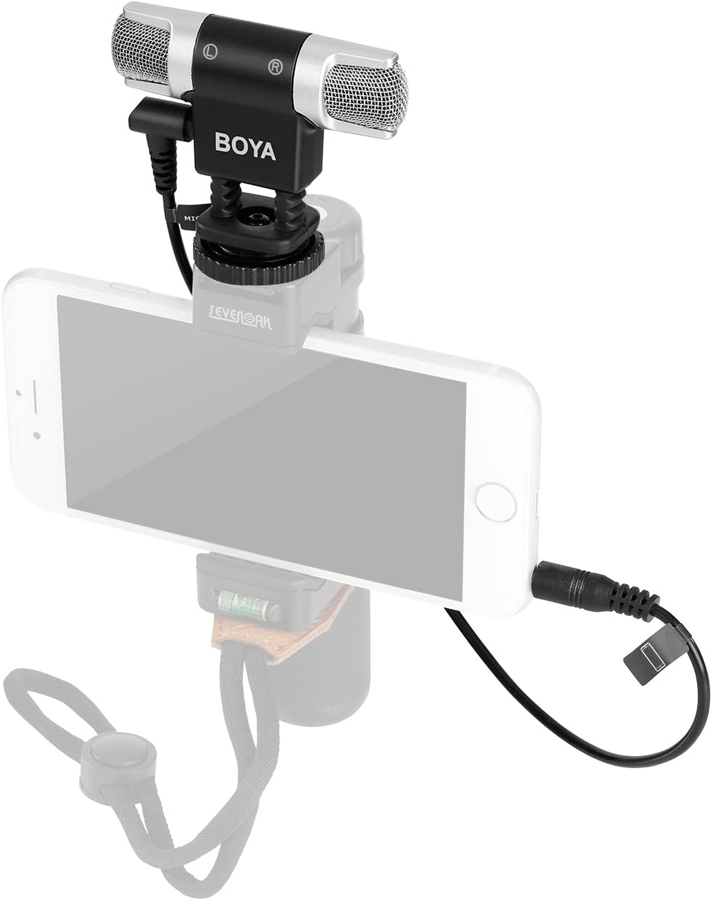 Boya MM3 Compact Condenser Stereo Video Microphone with Shock Mount, Foam & Deadcat Windscreens, Case