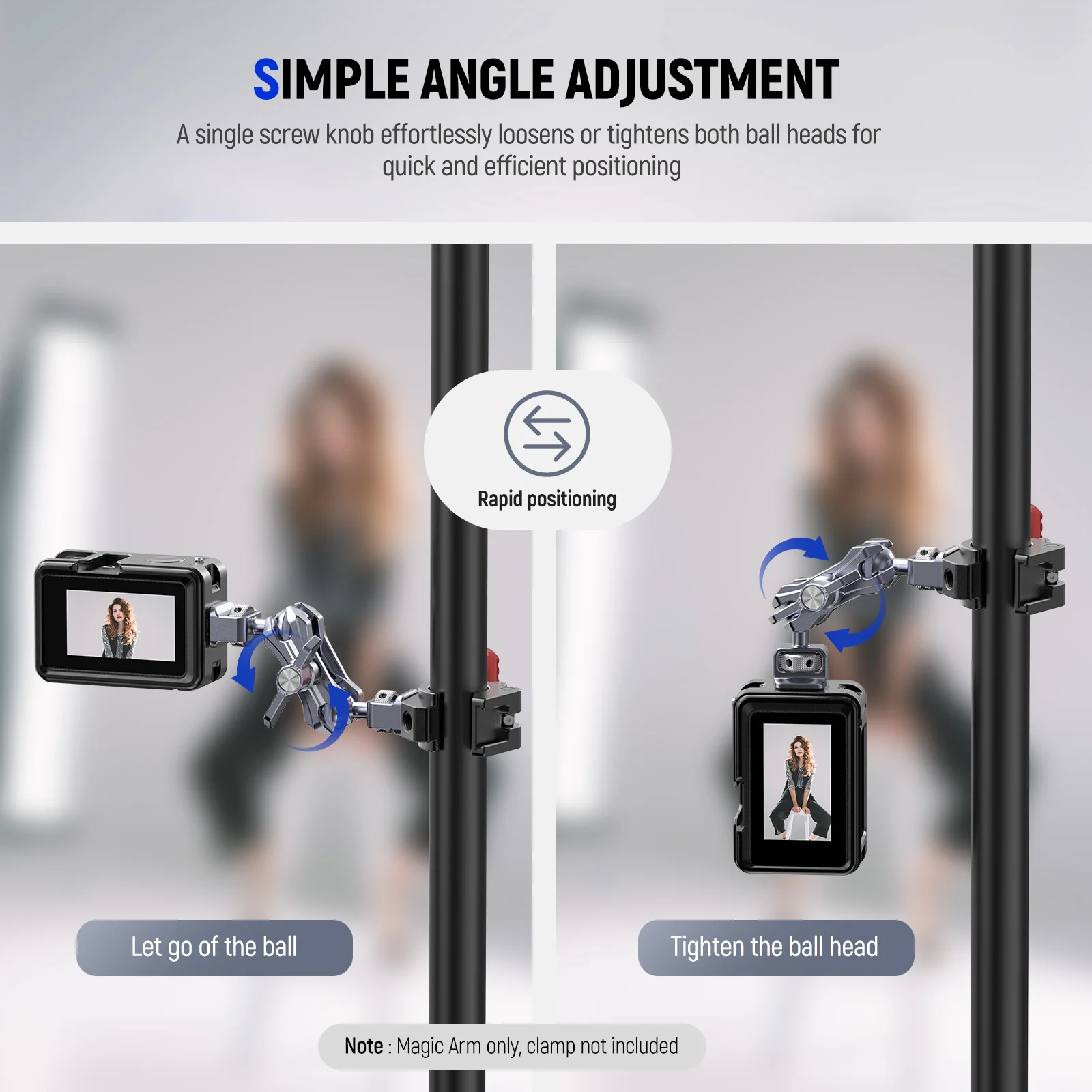 NEEWER UA070 Lightweight Magic Arm with 1/4" Screws