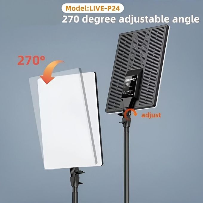 PLOKAMA Professional Ring Light for Broadcasting and Photography with 3-Color Adjustable Lighting - 75W - Remote Control - Model LIVE-P24