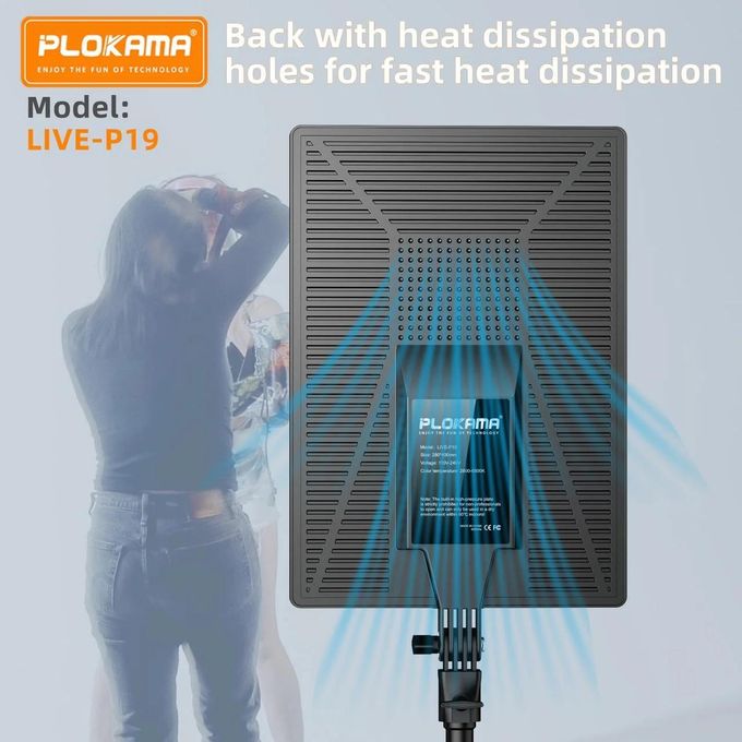 Live-P19 PLOKAMA Professional Photography LED Light with 3 Colors (White, Warm, Cold), 700 Lamp Beads with Remote Control for Photo Sessions and Content Making (Facebook - TikTok - YouTube)