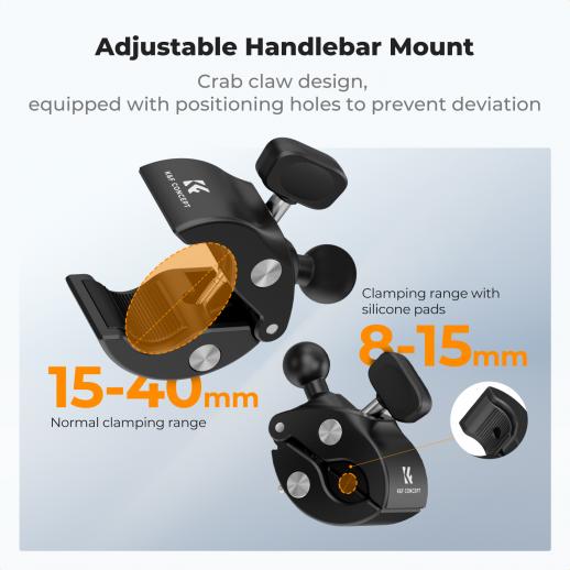 K&F Concept Dual Super Clamp 360° Ball Head Handlebar Mount (KF31.204S2) K&F Concept Dual Super Clamp 360° Ball Head Handlebar Mount (KF31.204S2)