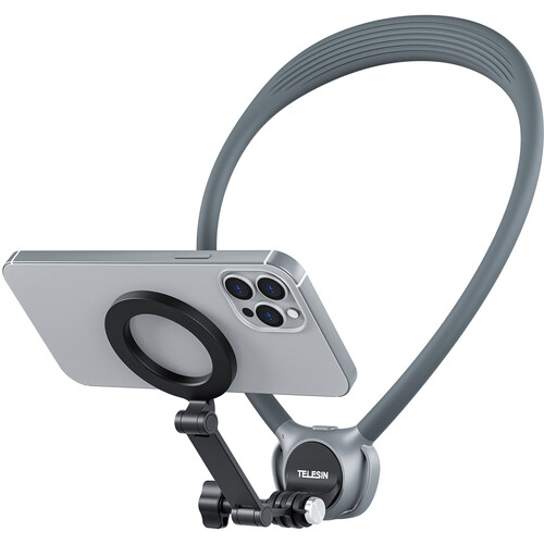 Telesin Neck Holder with Magnetic Phone Holder (Grey) P2-HNB-02-GY Telesin Neck Holder with Magnetic Phone Holder (Grey) P2-HNB-02-GY