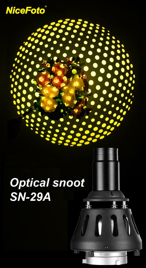 SN-29A NiceFoto Optical Snoot for LED Video Light and Studio flash light with Bowens mount