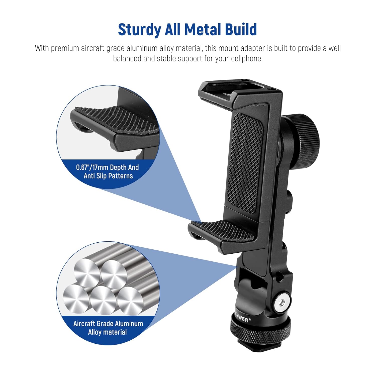 NEEWER SP-08 Metal Phone Tripod Mount Adapter