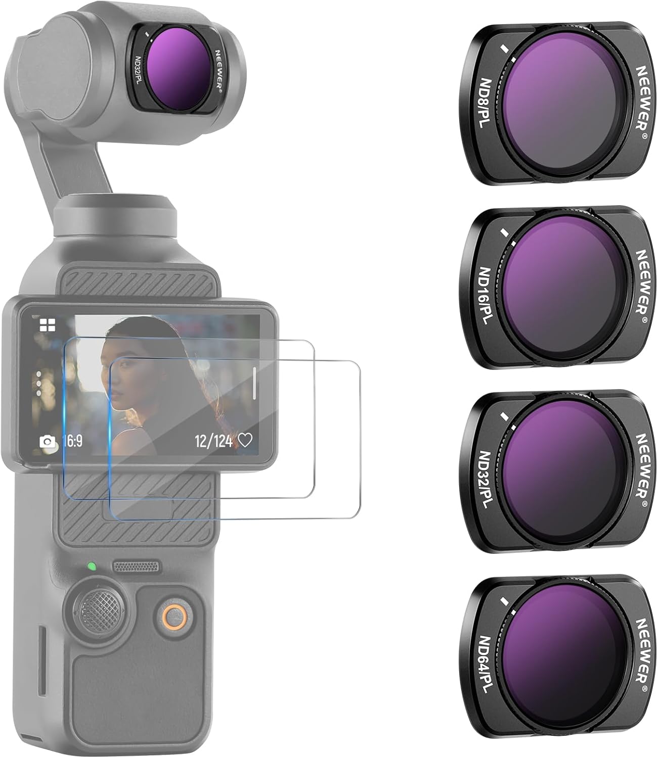 NEEWER Pack Magnetic ND/CPL Filter Set for DJI OSMO Pocket