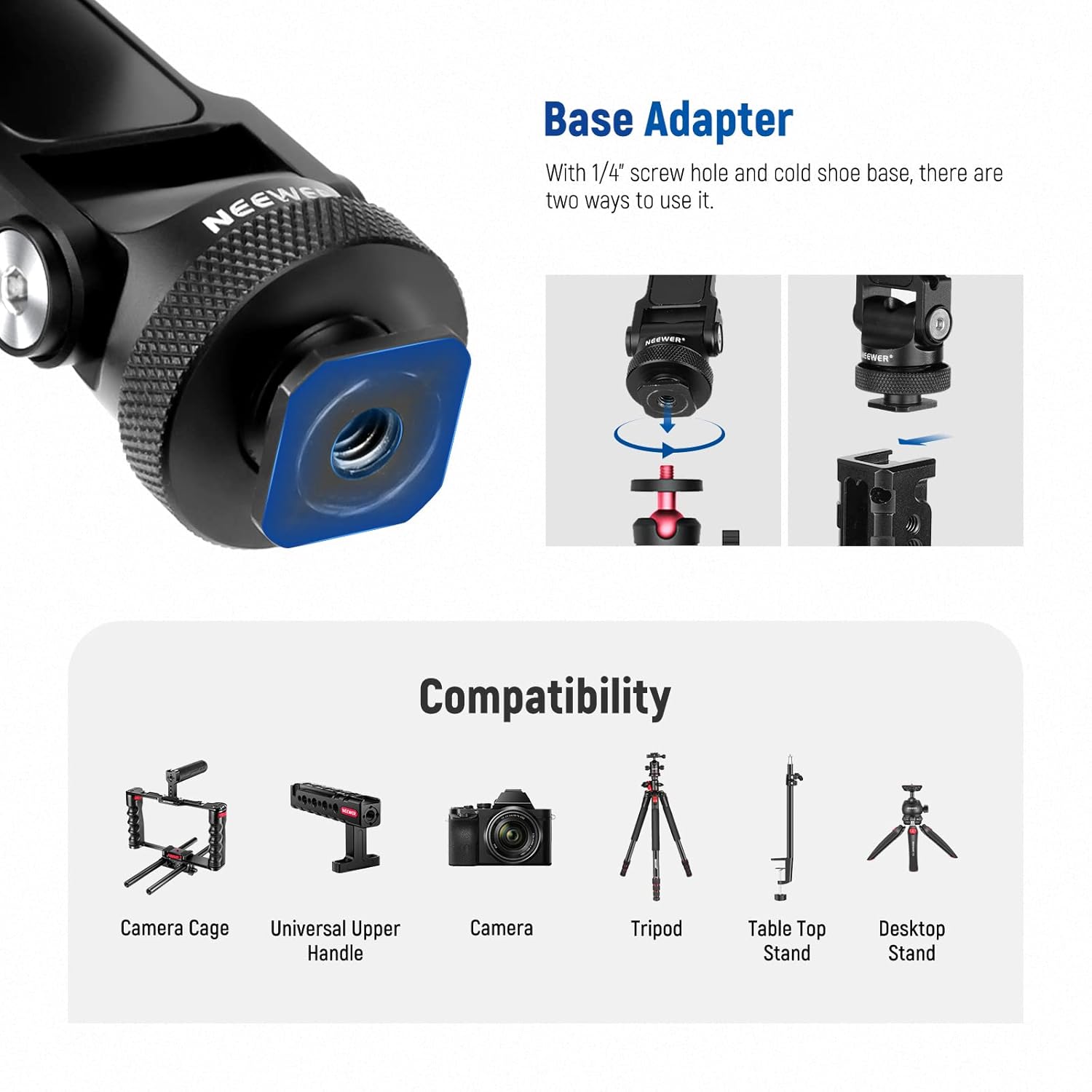 NEEWER SP-08 Metal Phone Tripod Mount Adapter