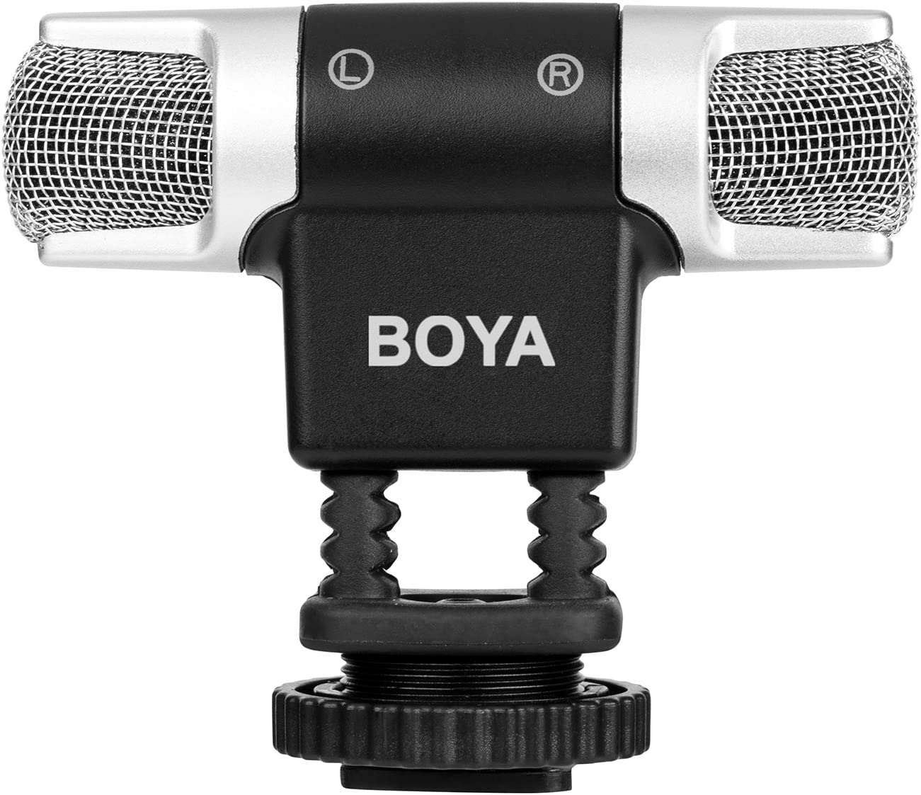 Boya MM3 Compact Condenser Stereo Video Microphone with Shock Mount, Foam & Deadcat Windscreens, Case