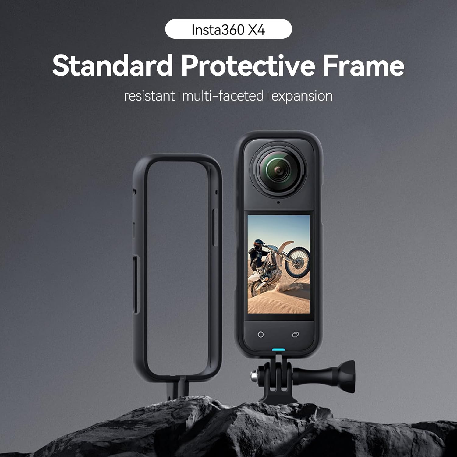 TELESIN Protective Case for Insta360 X4 | Durable Frame Cage with Mounting Flexibility