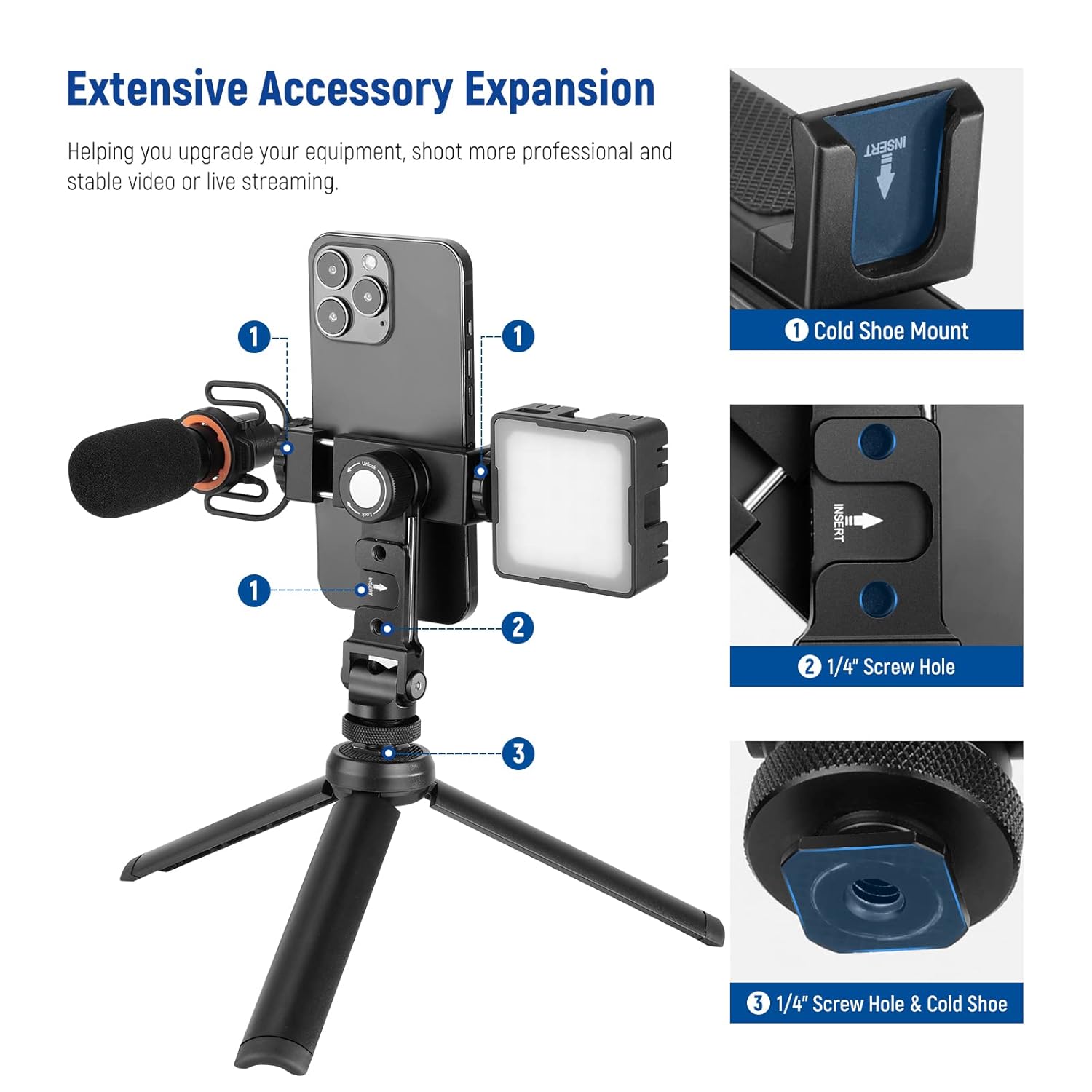 NEEWER SP-08 Metal Phone Tripod Mount Adapter
