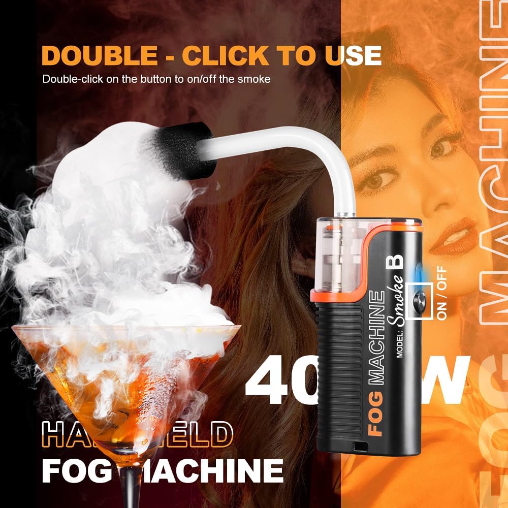 LENSGO Smoke Machine, Fog Machine with Remote Control Portable Hand-held Forgger for Photography, Outdoor Events, Parties, Stage Effects, Halloween, Disinfection or Weddings