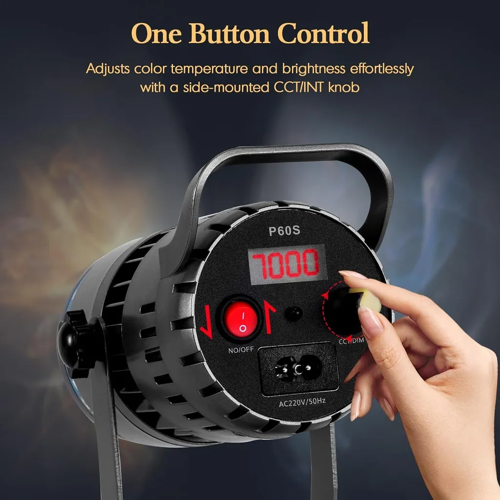 CGZ P60S COB Video Light 40W Studio Fill Light with Remote Control