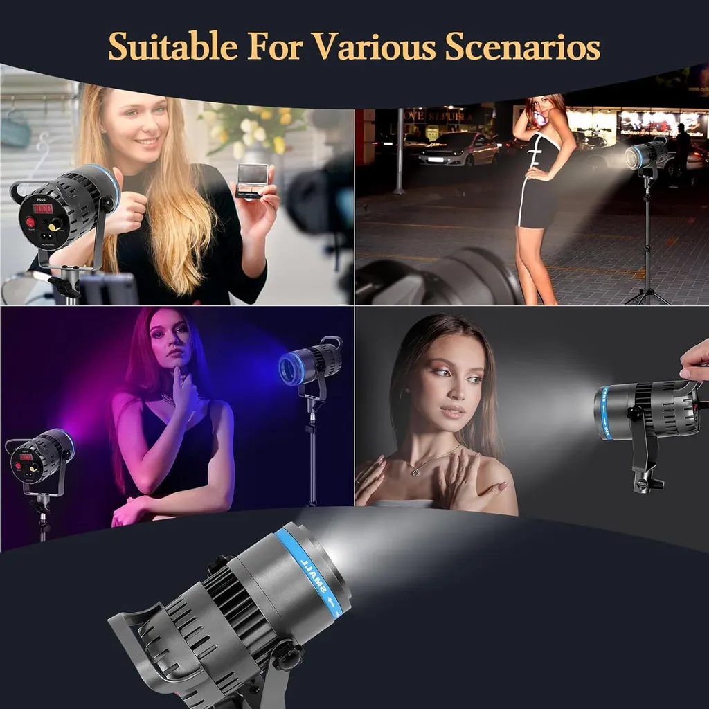 CGZ P60S COB Video Light 40W Studio Fill Light with Remote Control