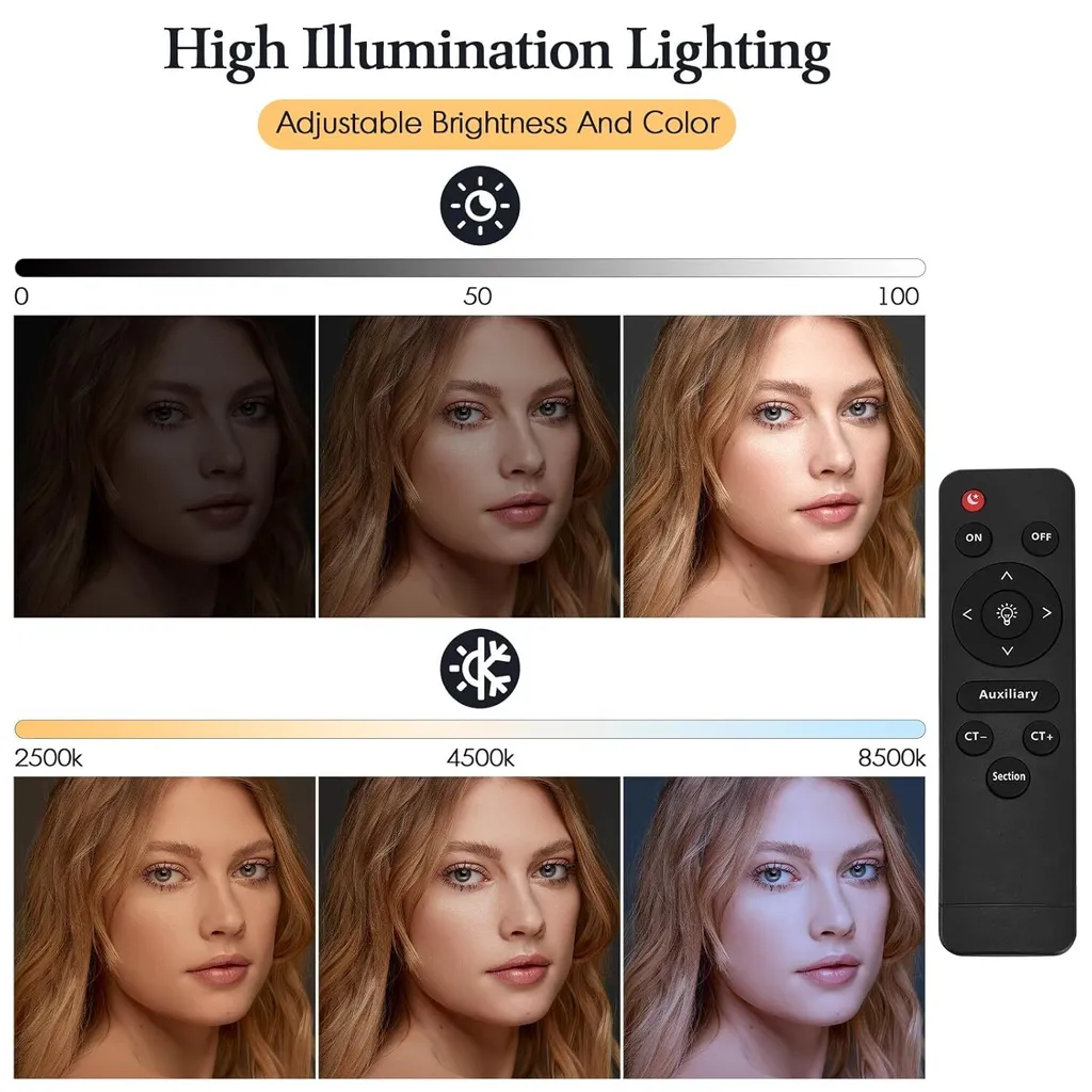 CGZ P60S COB Video Light 40W Studio Fill Light with Remote Control