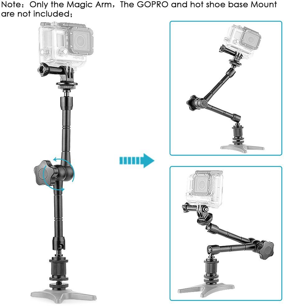 Adjustable Friction Power Articulating Magic Arm for DSLR Camera Rig / LCD Monitor / DV Monitor / LED Lights / flash light