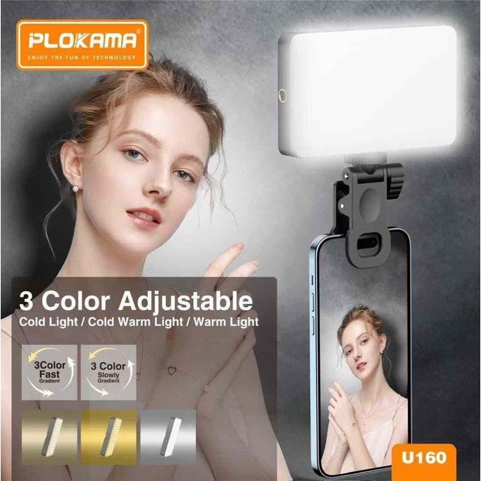 PLOKAMA U160 RGB LED lighting is powerful and rotating with various lighting modes to highlight your camera, mobile phone, or computer. It is also an external lighting for all content creation (YouTube - TikTok - Facebook).