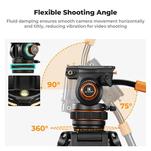 K&F Concept Professional Video Tripod with Fluid Head VA3+BV20 (KF09.148V1) K&F Concept Professional Video Tripod with Fluid Head VA3+BV20 (KF09.148V1)