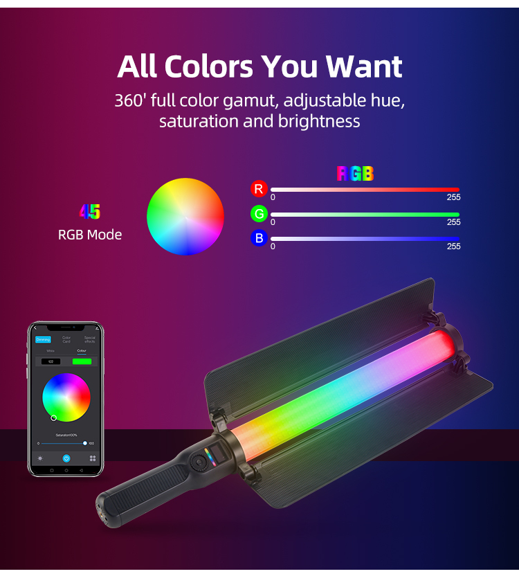 Vagner Pro SL-62 RGB LED Video Light 35W Bi-Color & RGB