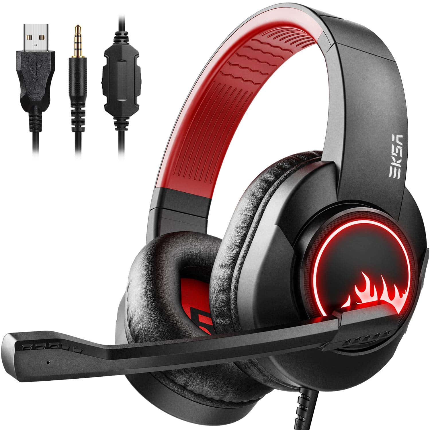 EKSA T8 Gaming Headset – Stereo Surround Sound (RED)