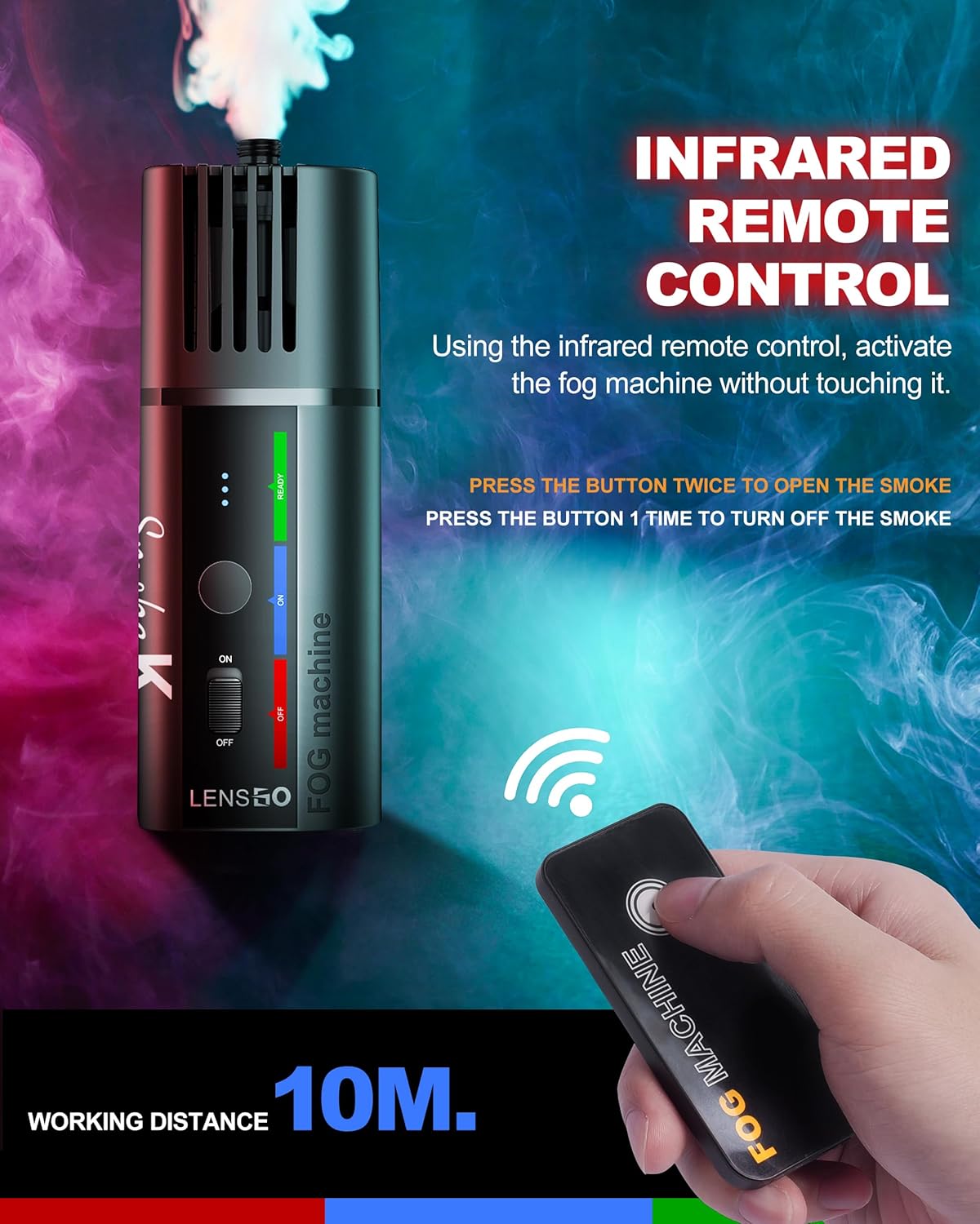 LENSGO FOG MACHINE スモークマシン コンパクト Amazon.co.jp: LENSGOミニフォグマシン/ハンドヘルドポータブル